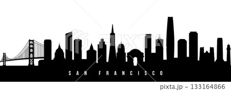 Vector silhouette illustration of San Francisco City urban skyline.  133164866