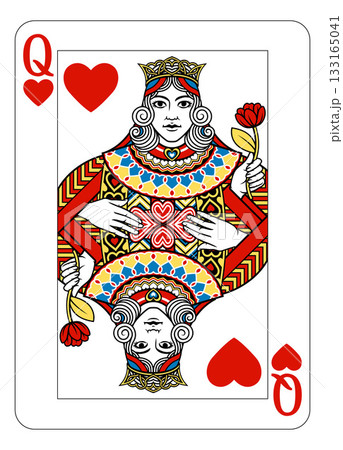 Queen of Hearts Design from Deck of Playing Cards Queen of Hearts Design from Deck of Playing Cards 133165041