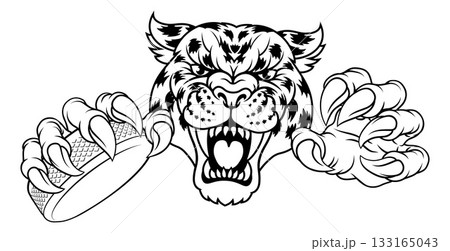 Jaguar Leopard Cheetah Panther Hockey Team Mascot 133165043