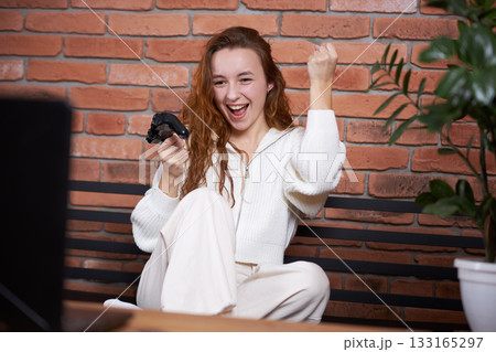 A gamer plays a game A gamer plays a game 133165297