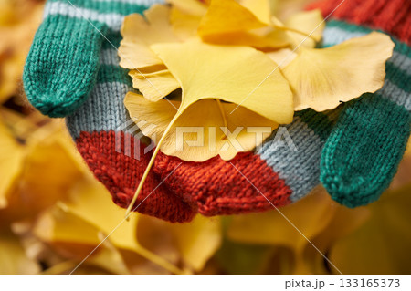 編みもののイメージ 　手袋 133165373