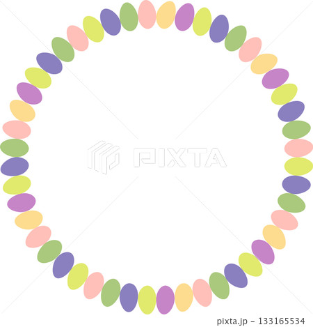 Painted Easter eggs frame with empty space. Copy space on transparent background. Easter egg hunt Painted Easter eggs frame with empty space. Copy space on transparent background. Easter egg hunt 133165534