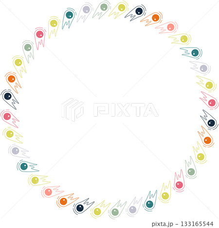 Meteorite and comet frame. Shooting stars template isolated on white background. Falling stars 133165544