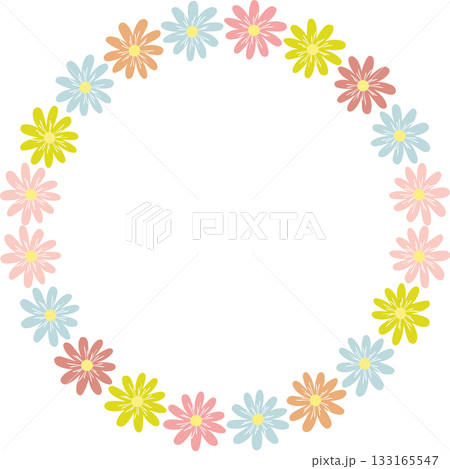 Spring meadow frame. Rectangle frame with flowers. Cute daisy empty frame box. Hand drawn vector Spring meadow frame. Rectangle frame with flowers. Cute daisy empty frame box. Hand drawn vector 133165547