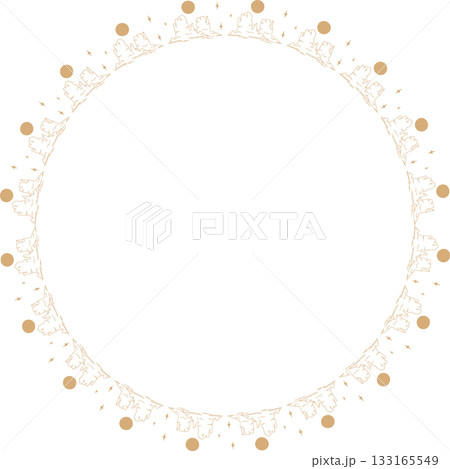 Mountains moon frame. Nature and camping landscape, hiking vector template 133165549