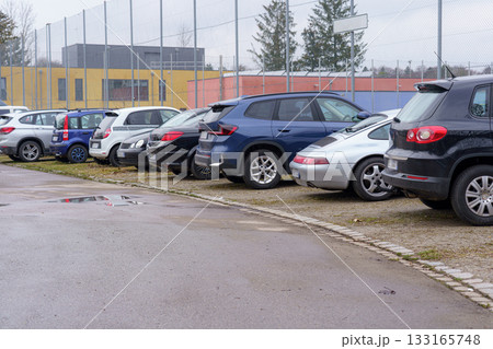 cars on parking lot in the parking lot cars on parking lot in the parking lot 133165748