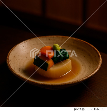 上品な野菜の炊き合わせ 133166196