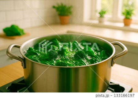 ゆで野菜のシンプルな調理シーン 133166197