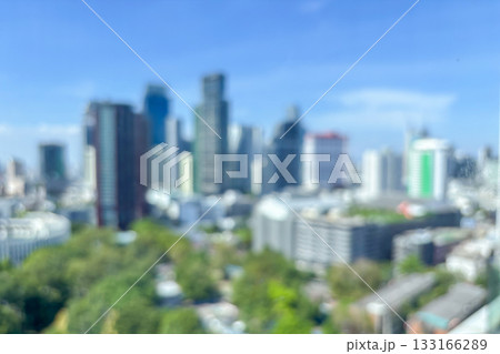 Abstract blur cityscape skyline building with blue sky background 133166289