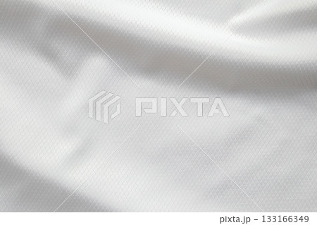 White sports clothing fabric football shirt jersey texture background 133166349