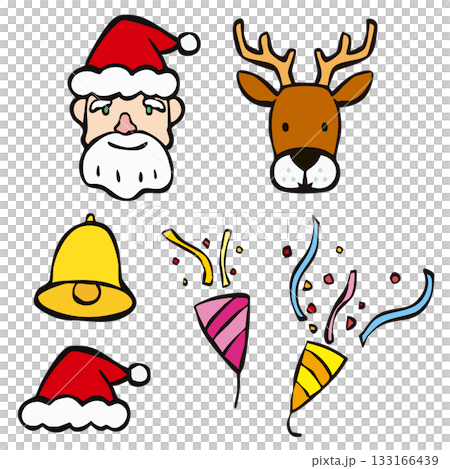 Icon_Christmas set, Santa and reindeer Icon_Christmas set, Santa and reindeer 133166439