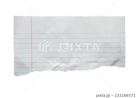 piece of lined paper tear isolated on white background 133166571