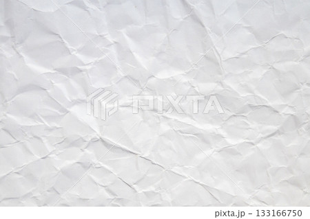 Abstract white crumpled and creased recycle paper texture background 133166750