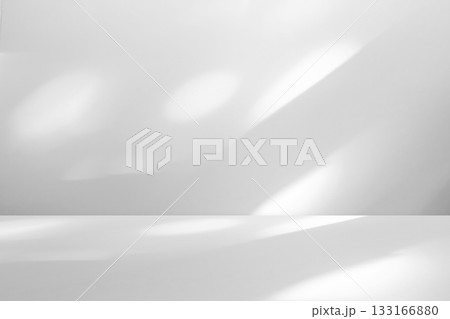 Abstract white studio room with light and shadow from window background for product display presentation 133166880