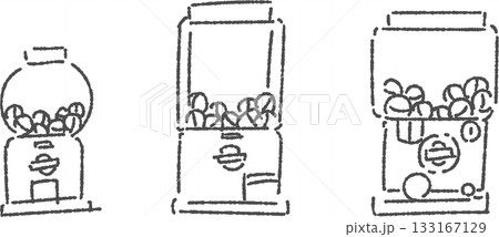 ガチャガチャのセットラフ仕上げ　線のみ 133167129