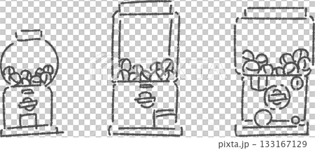 ガチャガチャのセットラフ仕上げ　線のみ 133167129