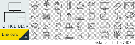 辦公用品圖示集 133167402