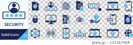 向量安全輪廓圖示集 133167404