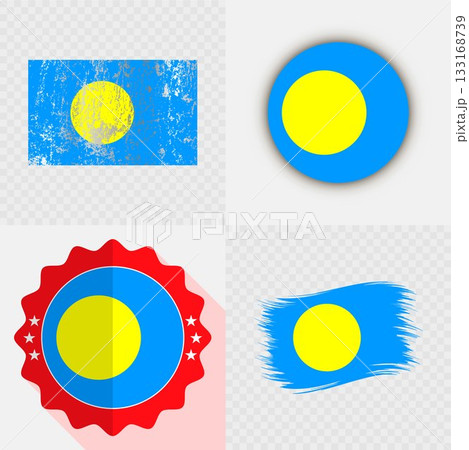 Palau National Flag Icon Collection. 133168739