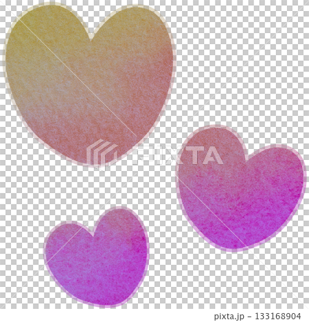 美麗的水彩心形圖示圖像的插圖 133168904
