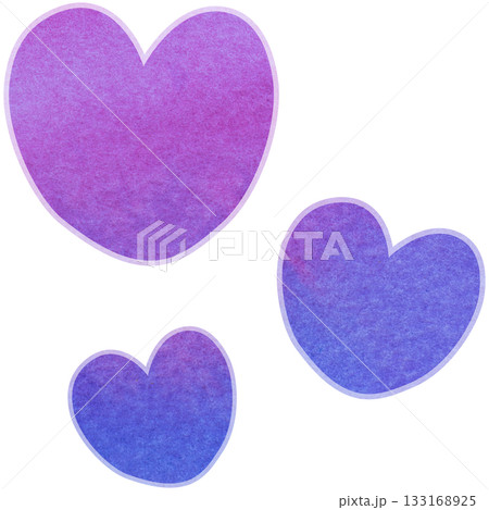 綺麗な水彩模様のハートのアイコンのイメージのイラスト 133168925