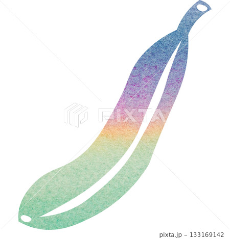 綺麗な水彩模様のバナナのアイコンのイメージのイラスト 133169142