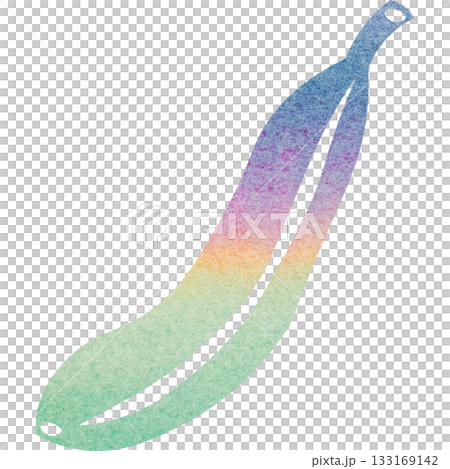 綺麗な水彩模様のバナナのアイコンのイメージのイラスト 133169142