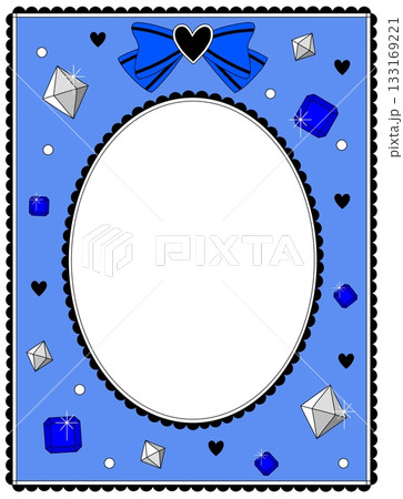 ビジューフレーム　青　ブルー 133169221
