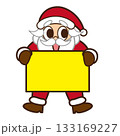 看板を持った元気で陽気なサンタクロース　黄色ver. 133169227