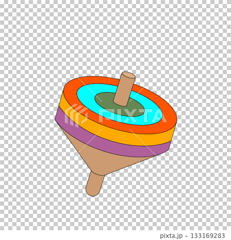 カラフルに回る正月のコマ・楽しいお正月遊び	 133169283