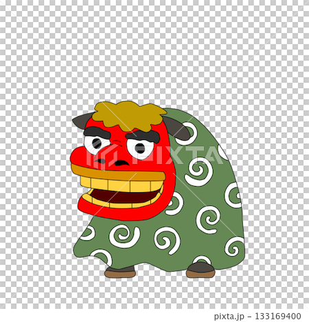 新年を祝う獅子舞キャラクターイラスト 133169400