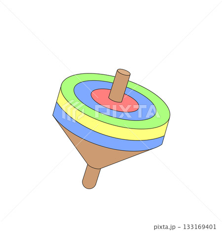 カラフルに回る正月のコマ・楽しいお正月遊び	 133169401