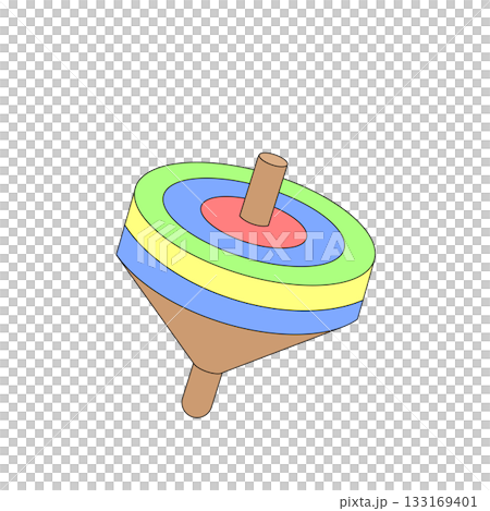 カラフルに回る正月のコマ・楽しいお正月遊び	 133169401