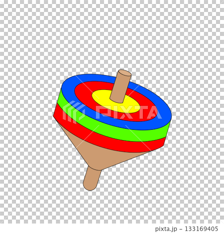 Colorful spinning New Year's tops and fun New Year's games 133169405