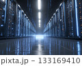 未来的なサーバールームとデータセンター 133169410