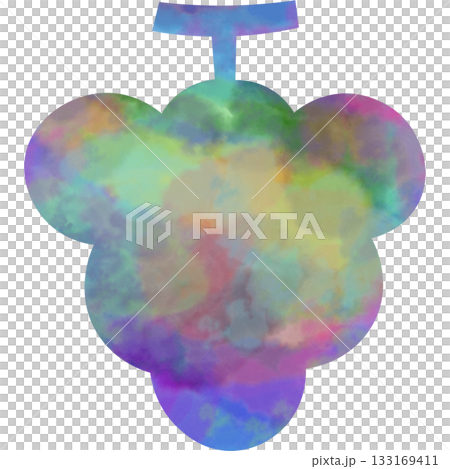 Beautiful watercolor grape icon image illustration 133169411