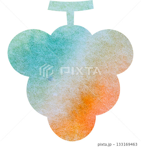 綺麗な水彩模様のブドウのアイコンのイメージのイラスト 133169463