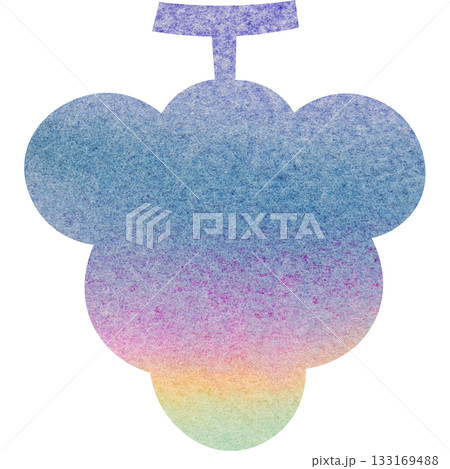 綺麗な水彩模様のブドウのアイコンのイメージのイラスト 133169488