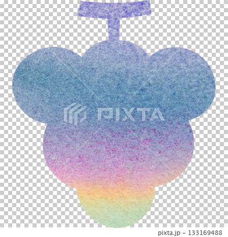 綺麗な水彩模様のブドウのアイコンのイメージのイラスト 133169488