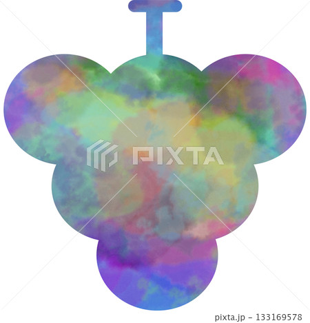 綺麗な水彩模様のブドウのアイコンのイメージのイラスト 綺麗な水彩模様のブドウのアイコンのイメージのイラスト 133169578