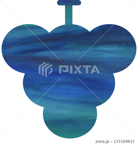 綺麗な水彩模様のブドウのアイコンのイメージのイラスト 133169615