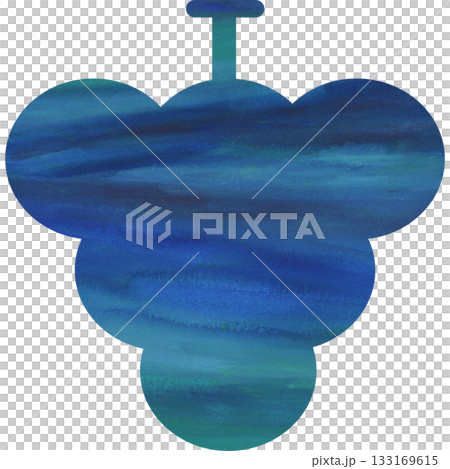 綺麗な水彩模様のブドウのアイコンのイメージのイラスト 133169615