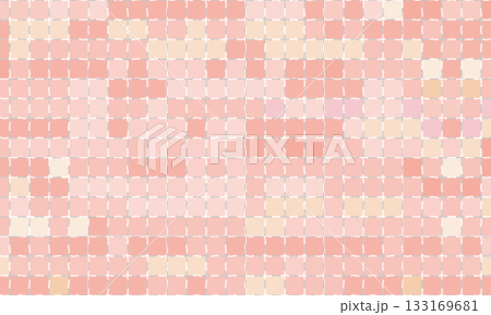 A mosaic pattern of wavy pink square tiles arranged in randomly changing colors 133169681