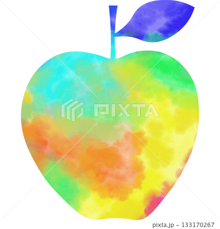 綺麗な水彩模様のリンゴのアイコンのイメージのイラスト 綺麗な水彩模様のリンゴのアイコンのイメージのイラスト 133170267