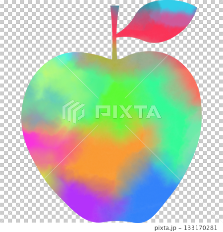 Beautiful watercolor pattern apple icon image illustration 133170281