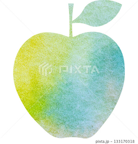 綺麗な水彩模様のリンゴのアイコンのイメージのイラスト 133170318