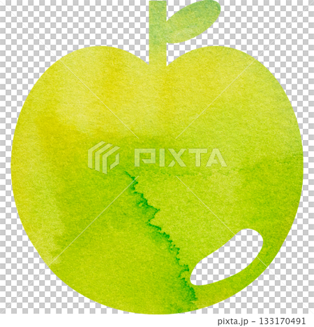 綺麗な水彩模様のリンゴのアイコンのイメージのイラスト 133170491