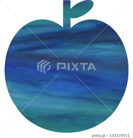 綺麗な水彩模様のリンゴのアイコンのイメージのイラスト 133170551