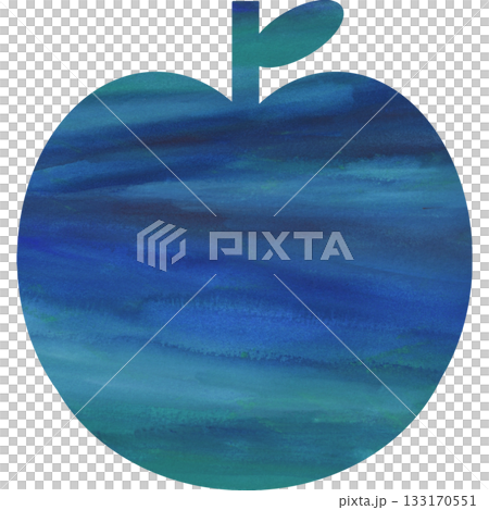 綺麗な水彩模様のリンゴのアイコンのイメージのイラスト 133170551