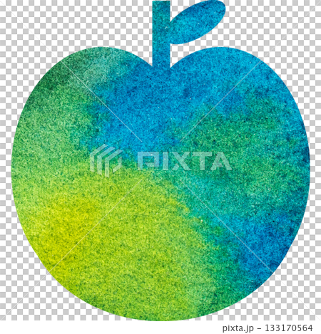 Beautiful watercolor pattern apple icon image illustration 133170564
